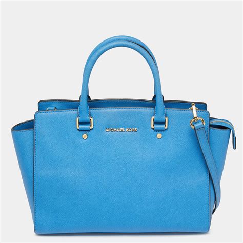 michael kors selma bag sky blue|MICHAEL KORS MK Saffiano Leather Selma Sky/Navy Blue .